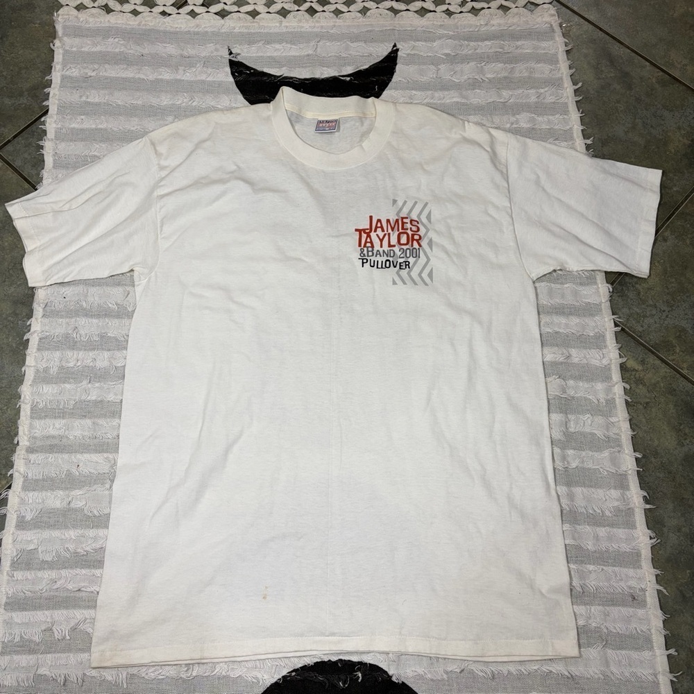 Vintage James Taylor Shirt XXL Mens White 2001 Pullover Tour Concert Band Y2K